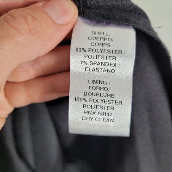 Maggy London Women's Black White Front Asymmetric Slit Darting Sheath Dress 10 - Picture 10 of 13